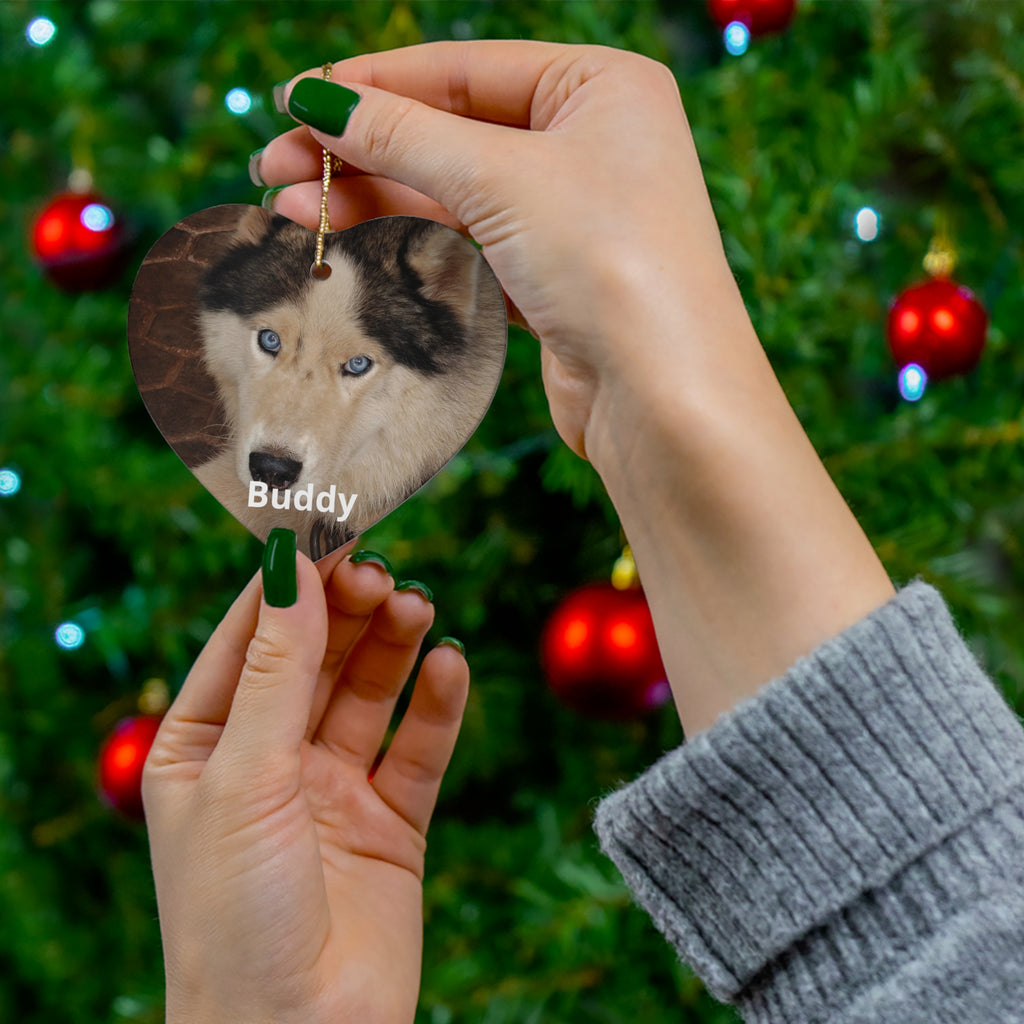 Custom Pet Portrait Ornament - Your Pet's Photo & Name
