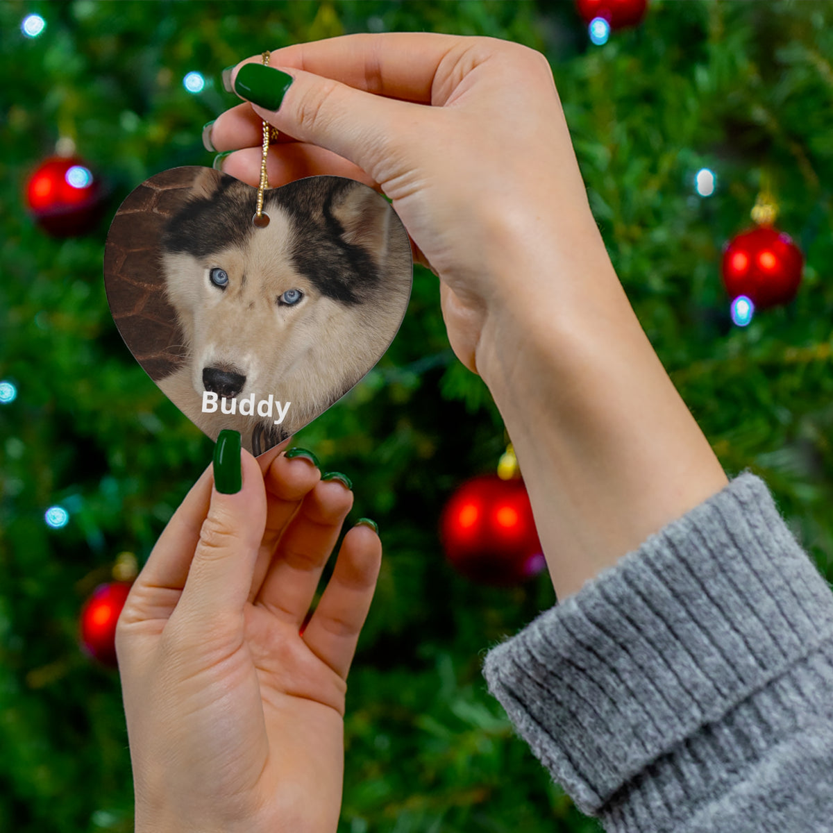 Custom Pet Portrait Ornament - Your Pet's Photo & Name